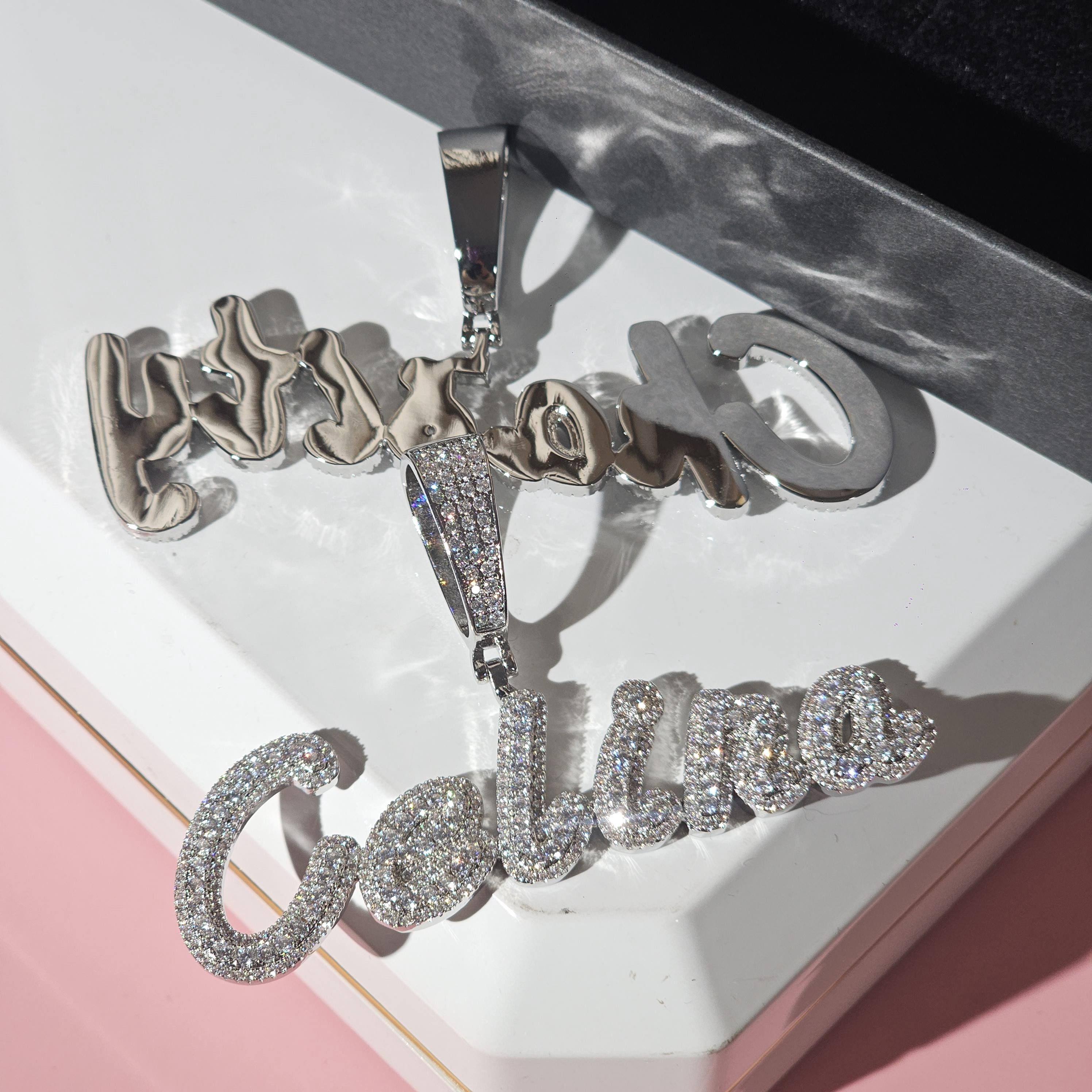 Iced Out Custom Name Necklace: Bling Tennis Chain, Personalized Jewelry ...
