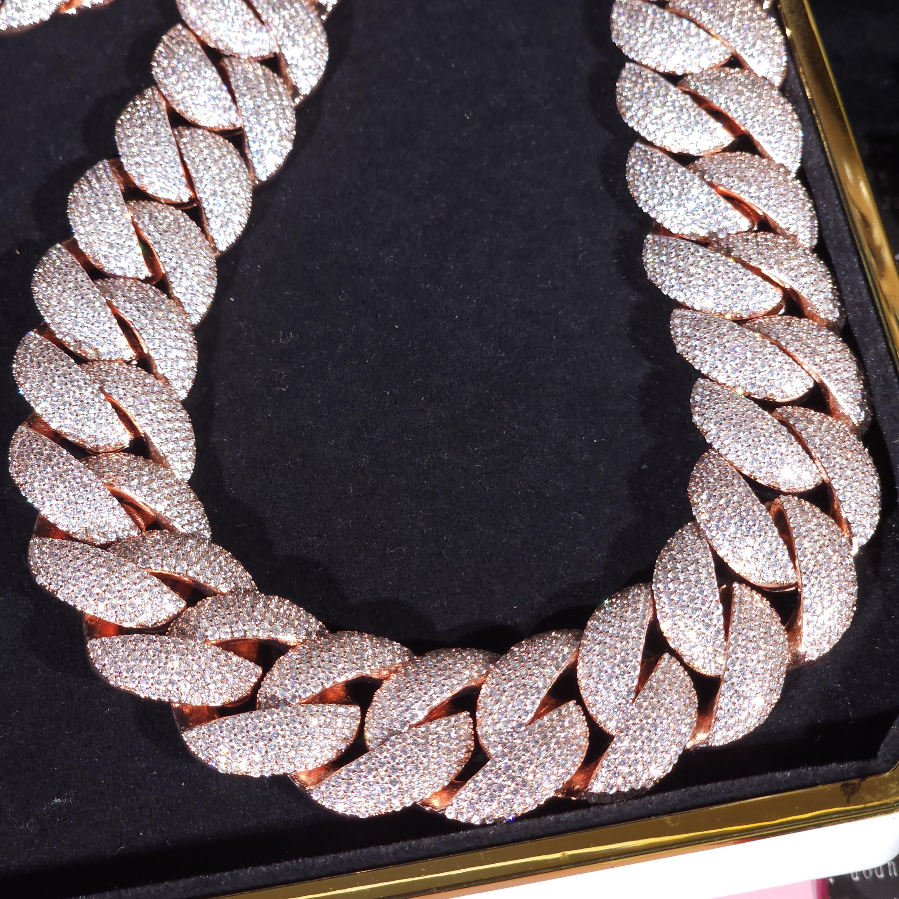 Iced Out 24mm Diamond Cuban Link Chain: Hip Hop Heavy Thick
