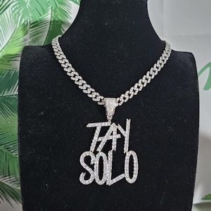 Custom Brush Letters Name Necklace Chain,Icy Nameplate 9mm Cuban Chain,Custom Necklace,Personalised Jewelry,Gifts for Her,Girlfriend,Mom