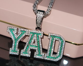 Gepersonaliseerde naamketting CZ: aangepaste tennisketting, zilver