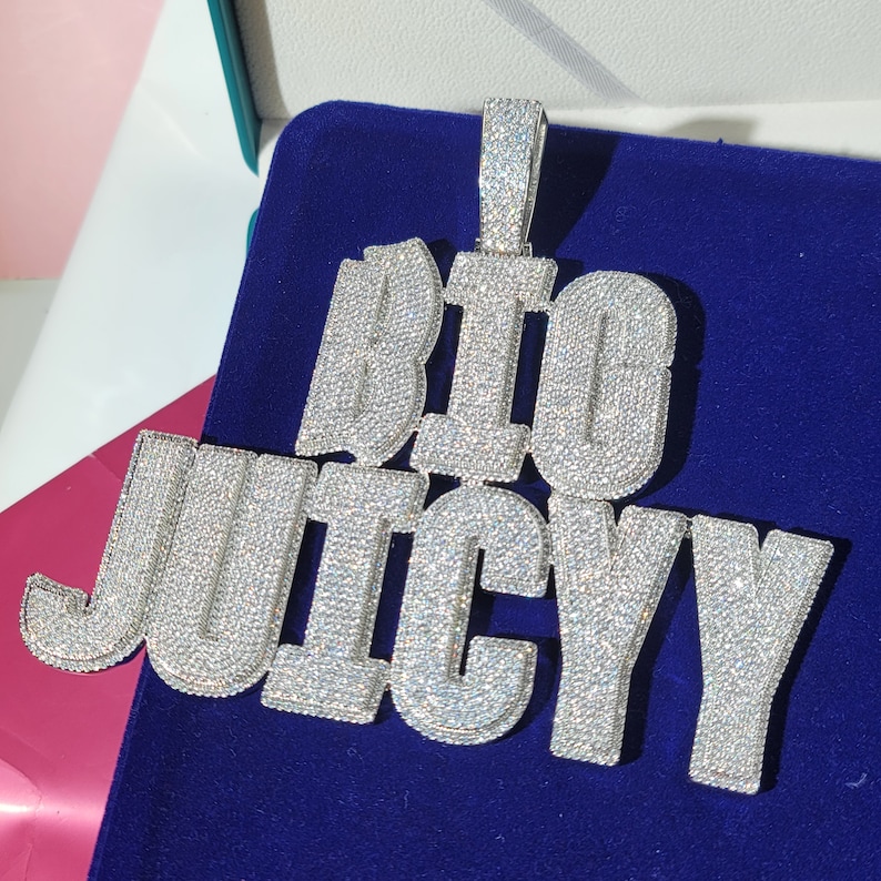 Iced Out gepersonaliseerde grote naam hanger met 12 mm Cubaanse schakelketting, aangepaste naam ketting, aangepaste ketting, hiphop sieraden, aangepaste verjaardagscadeaus afbeelding 5