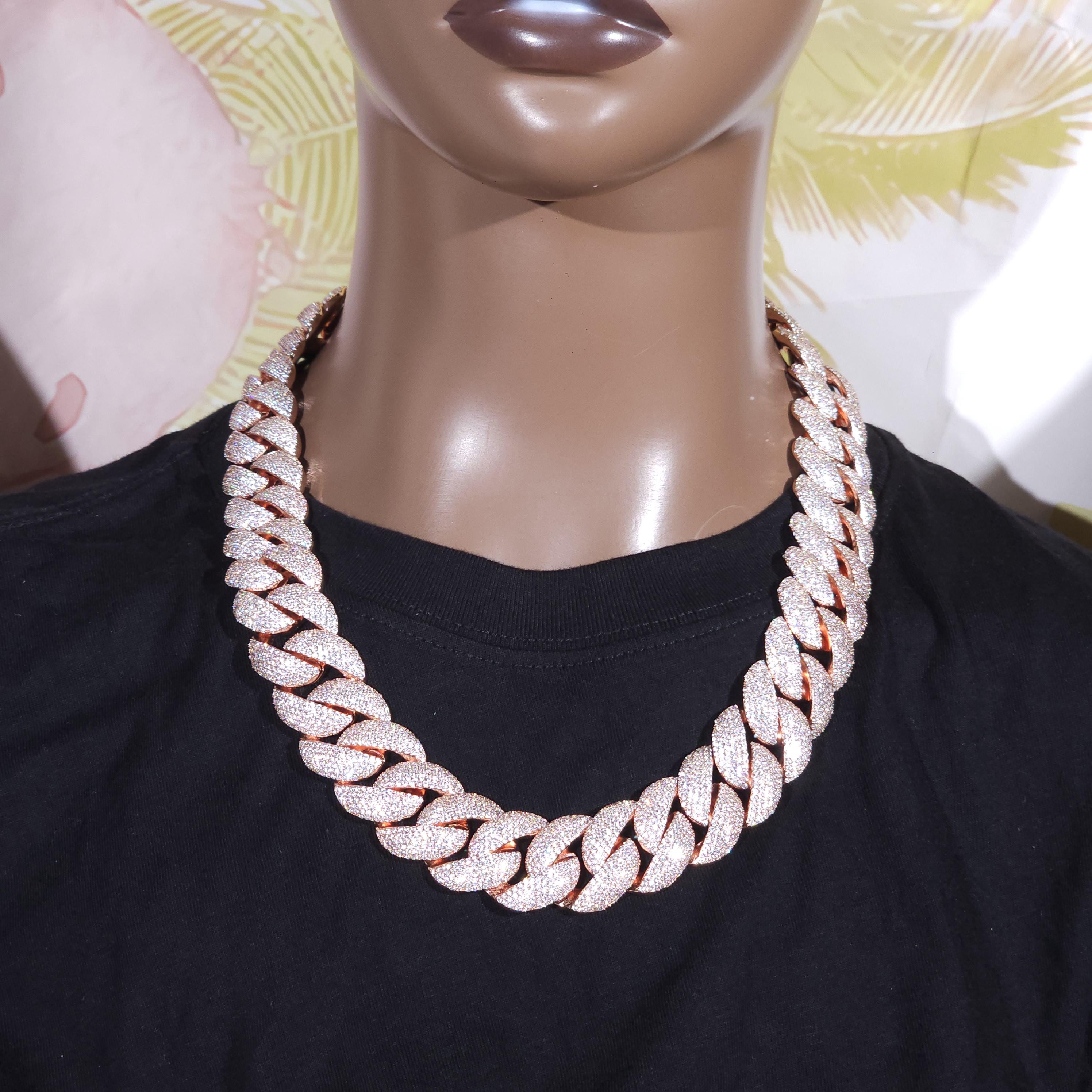 Iced Out 24mm Diamond Cuban Link Chain: Hip Hop Heavy Thick