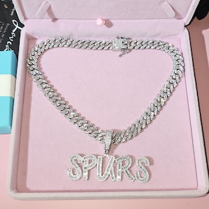 Custom Iced Out Baguette Letter Cuban Chain Necklace: Personalized Name Pendant