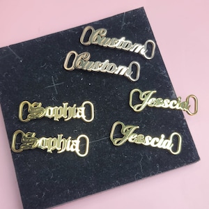 One Pair Personalized Name/Year/Date/Logo Shoe Buckle,Stainless Steel Custom Name Shoelace Clips For Women Men,Birthday Jewelry Gift