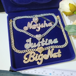 Customize Cuban Link Name Chain,Iced Out Custom Letters Chain,Personalized Name Pendants,Custom Necklace,Prom Jewelry,Birthday Gift for Her