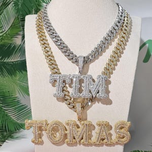 Iced Out gepersonaliseerd naambord Cubaanse ketting, aangepaste naamhanger, ketting met grote letters en cijfers, aangepaste sieraden mannen, streetwear, verjaardagscadeaus