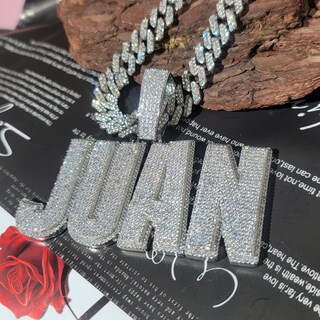 Collana Personalizzata Iced Out Uomo: Ciondolo Con Nome In Zirconi Cubici, Catena Tennis In Rame - Gioiello Hip Hop Per Donna E Uomo