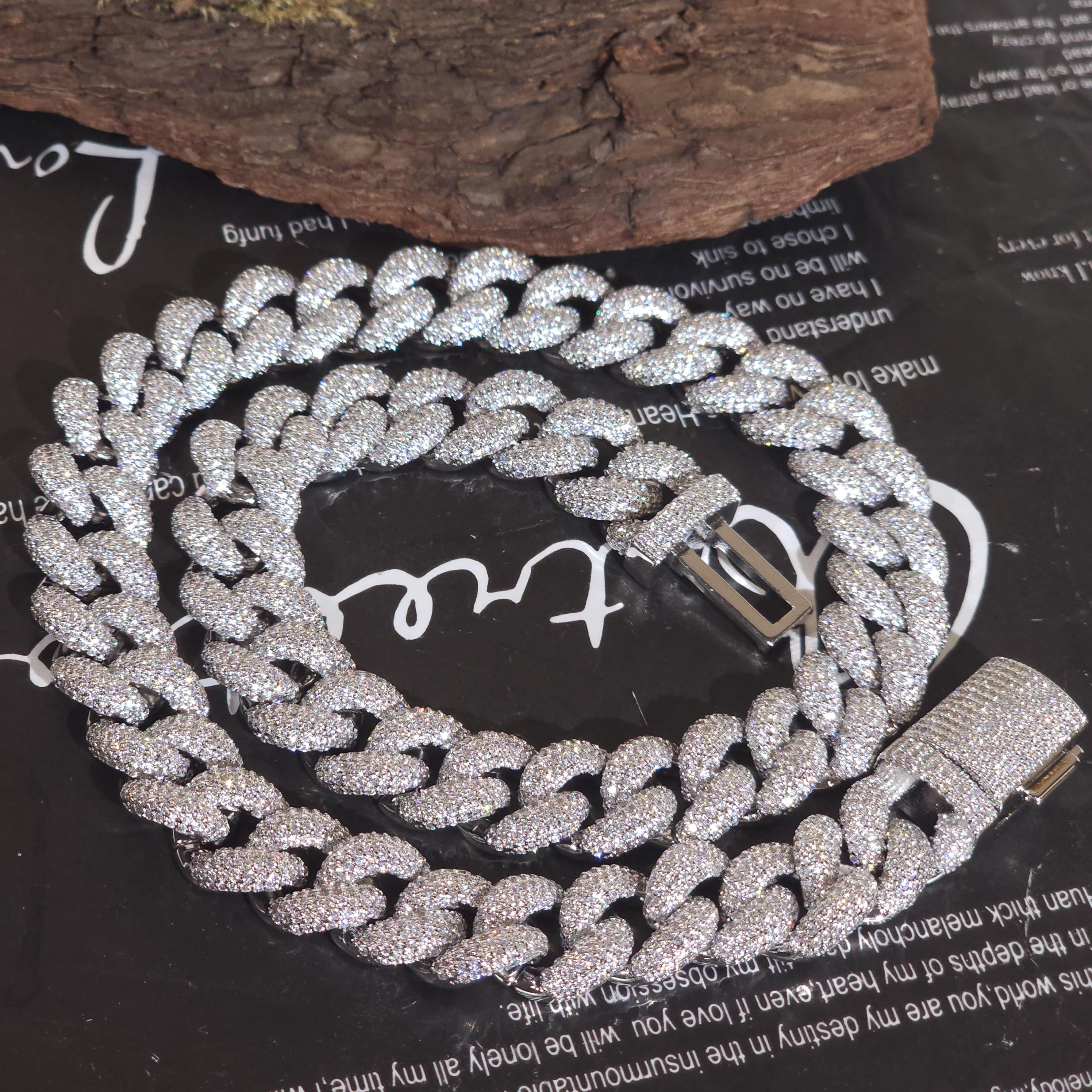 Iced Out Miami Cuban Link Chain: 14mm Micro Pave Diamond Hip Hop