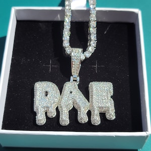 Collar de placa de identificación de Goteo helado, Collar personalizado de nombre, Cadena de collar de nombre personalizado, Joyería colgante helada, Los mejores regalos personalizados de cumpleaños