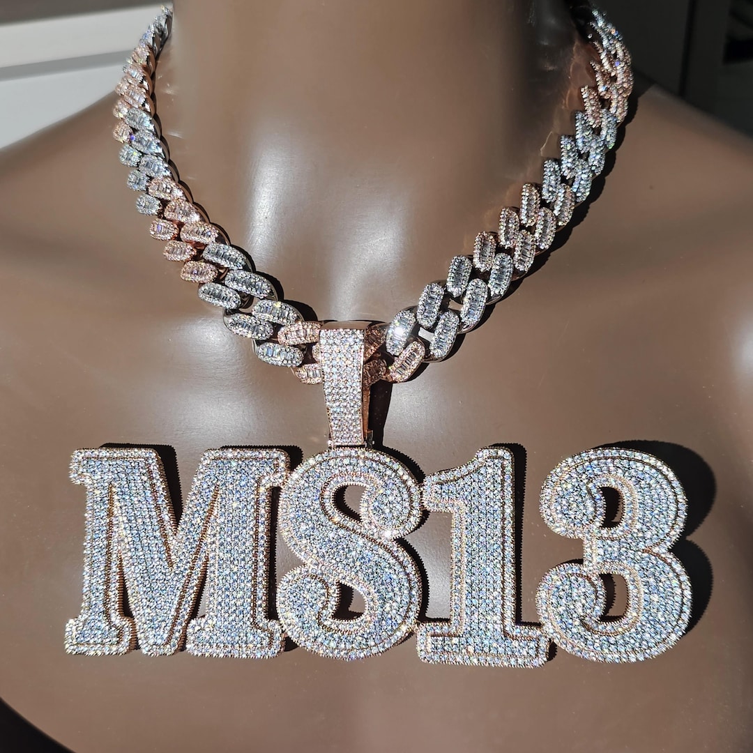 Buy Iced Out Custom Name Pendant: Two-tone Cuban Link Chain, Hip Hop  Jewelry Online in India