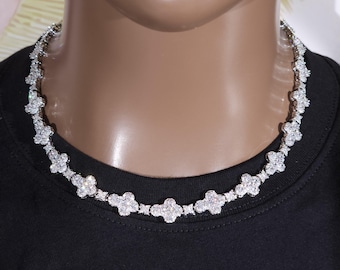 Iced Out Kreuz Stern Tennis Halskette: Hip Hop CZ Messing Kette