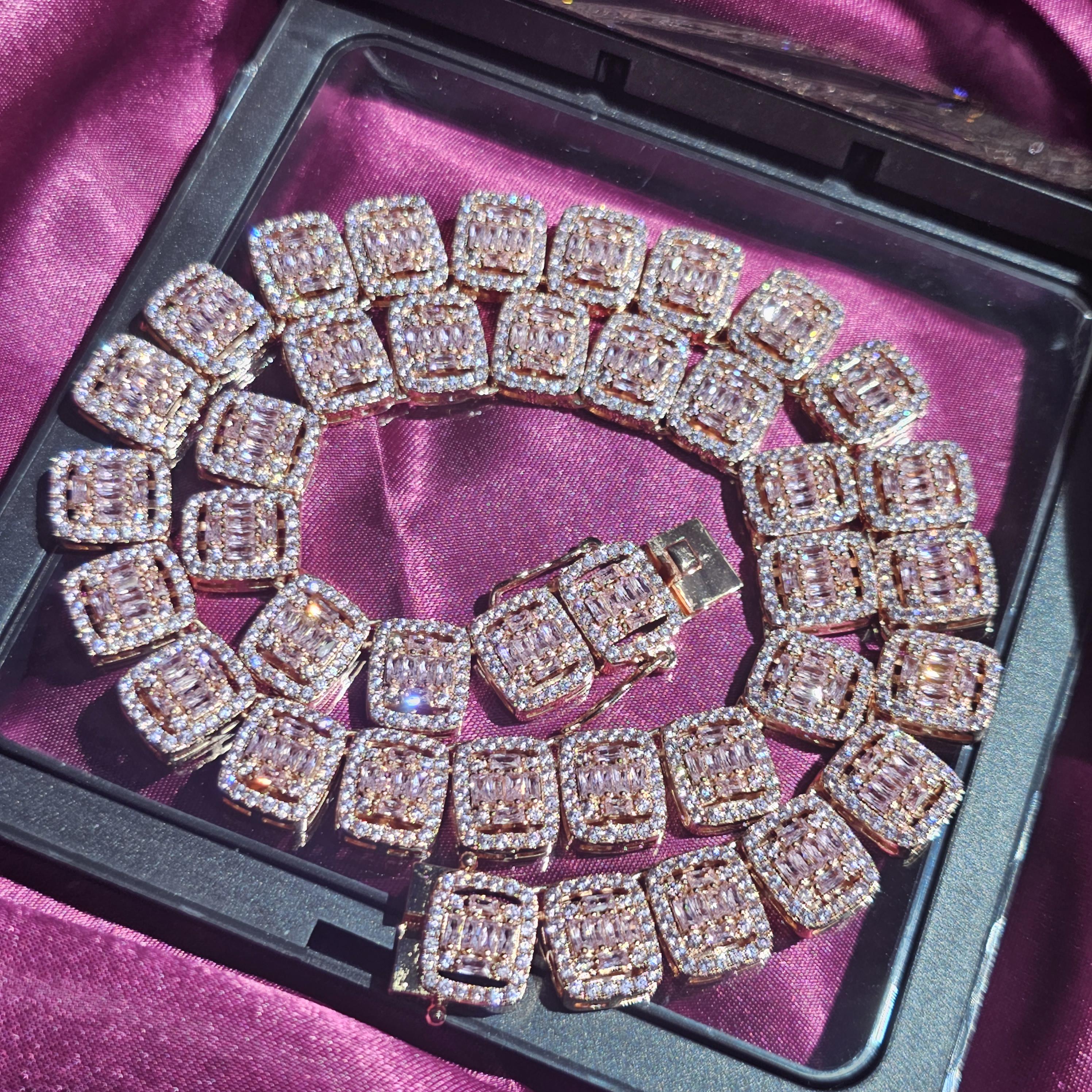 Tennis Club Collana Croce Tennis Con Diamanti Simulati - Oro 14k Placcato, Argento 925, Stile Hip-hop Anello Diamante - Foto 11