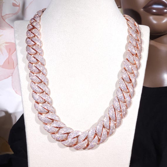 Iced Out 24mm Diamond Cuban Link Chain: Hip Hop Heavy Thick