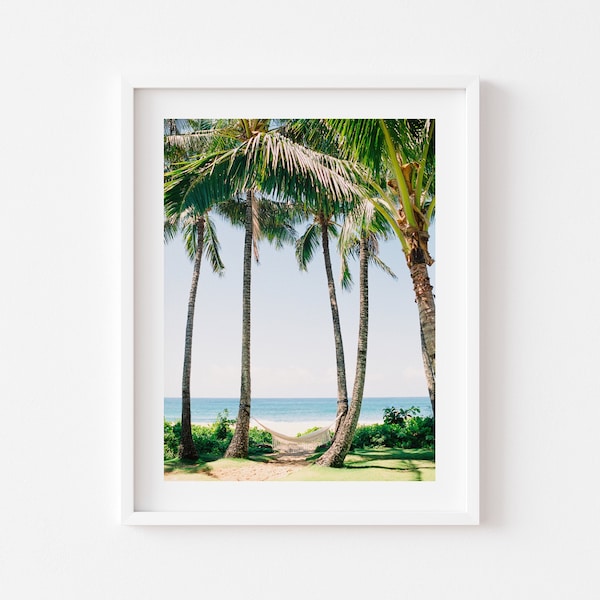 Hawaii Palm Trees Hammock Print | Digital Download + Fine Art Print | Film Photography