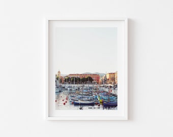 Nice France Print | Boat Harbor | Cote d'Azur | French Riviera | Digital Download + Fine Art Print | Film Photography