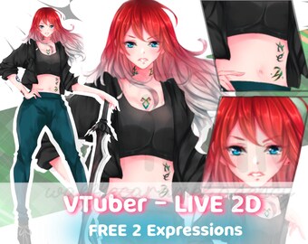 NEW!! CUSTOM VTUBER LIVE2D anime art commission | commercial use | live 2d model | vtuber model | ready to rigging