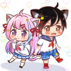 ANIME CHIBI Commission | anime art commission | Custom Chibi Commission | anime commission | Chibi Couple | Pet | Personalizowany prezent