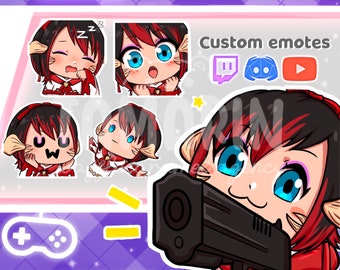 TWITCH EMOTES CUSTOM Badge Sticker chibi anime art for twitch Custom Emote Commission / Twitch Emotes / Discord Emotes / Vtuber Emotes