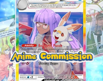 Custom Anime Trainer Pokemon Commission, Personalized Pokemon Trainer Art, Digital Pokemon Illustration, Pokemon Character Design, OC Art