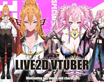 CUSTOM Vtuber Live2D Model Design & Vtuber Rigging (Commercial Use) vtuber design commission live2d
