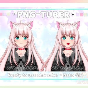 READY PNG TUBER - Neko Girl Png Tuber/PNGtuber Anime Avatar| Cute Cat Girl Ready to Use |  PNGtuber Avatar for Twitch streamers, Youtube
