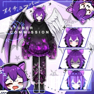 CUSTOM VTUBER LIVE2D anime art commission commercial use live 2d model vtuber model ready to rigging