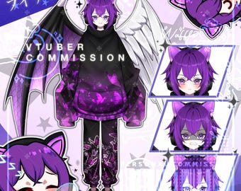 Custom VTuber Model  Live2D  Commission: Avatar Design, Anime Art, Ready for Rigging (commercial use included)