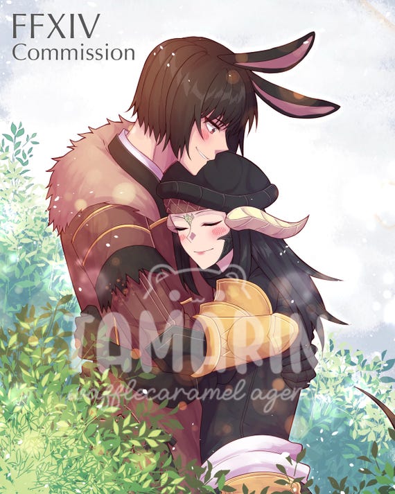 ANIME COMMISSION FFXIV | custom anime character | digital anime art commission (oc, D&D, fanart,couple, genshin, final fantasy xiv)