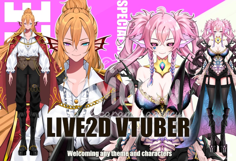 CUSTOM VTUBER LIVE2D anime art commission commercial use live 2d model vtuber model ready to rigging image 3