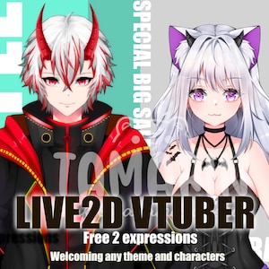 NUOVO!! Commissione artistica anime VTUBER LIVE2D PERSONALIZZATA / uso commerciale / modello 2D live / modello vtuber / pronto per il montaggio