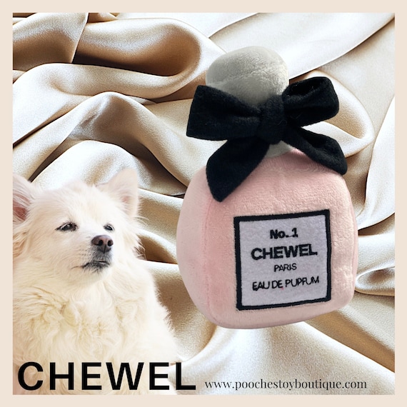 Plush Dog Toy, Puppy Toy - Unique Design Perfume Dog Toy  - Chewel No. 1 Beautiful Plush bottle toy , funny dog gift with squeaker