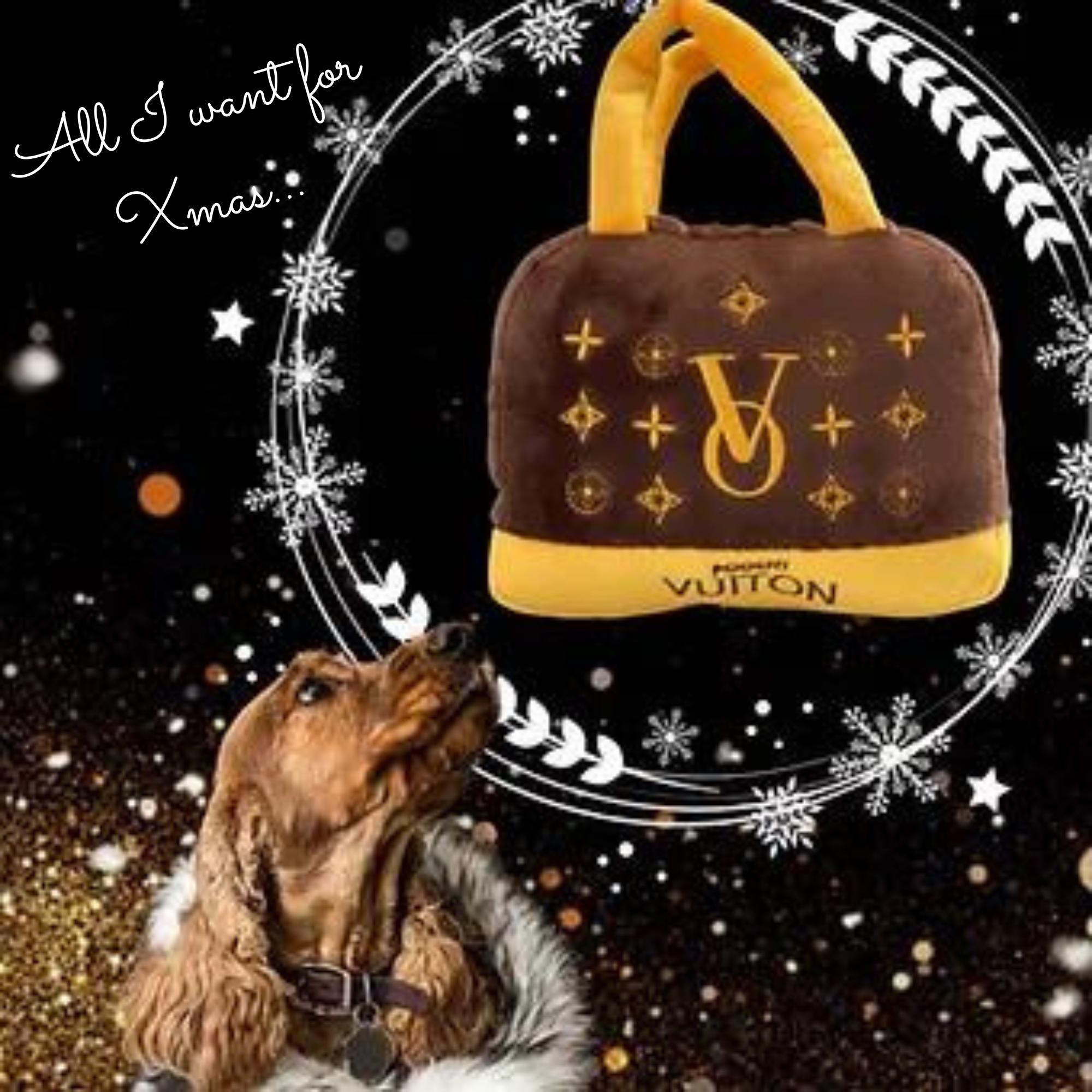 Dog Toys - Poochy Vuiton Plush Handbag Dog Gift. Squeaky Designer