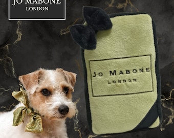 Regalo de lujo único para perros con chirriador: juguete para perros con perfume de diseñador Jo Mabone: ¡el regalo perfecto para cachorros mimados!