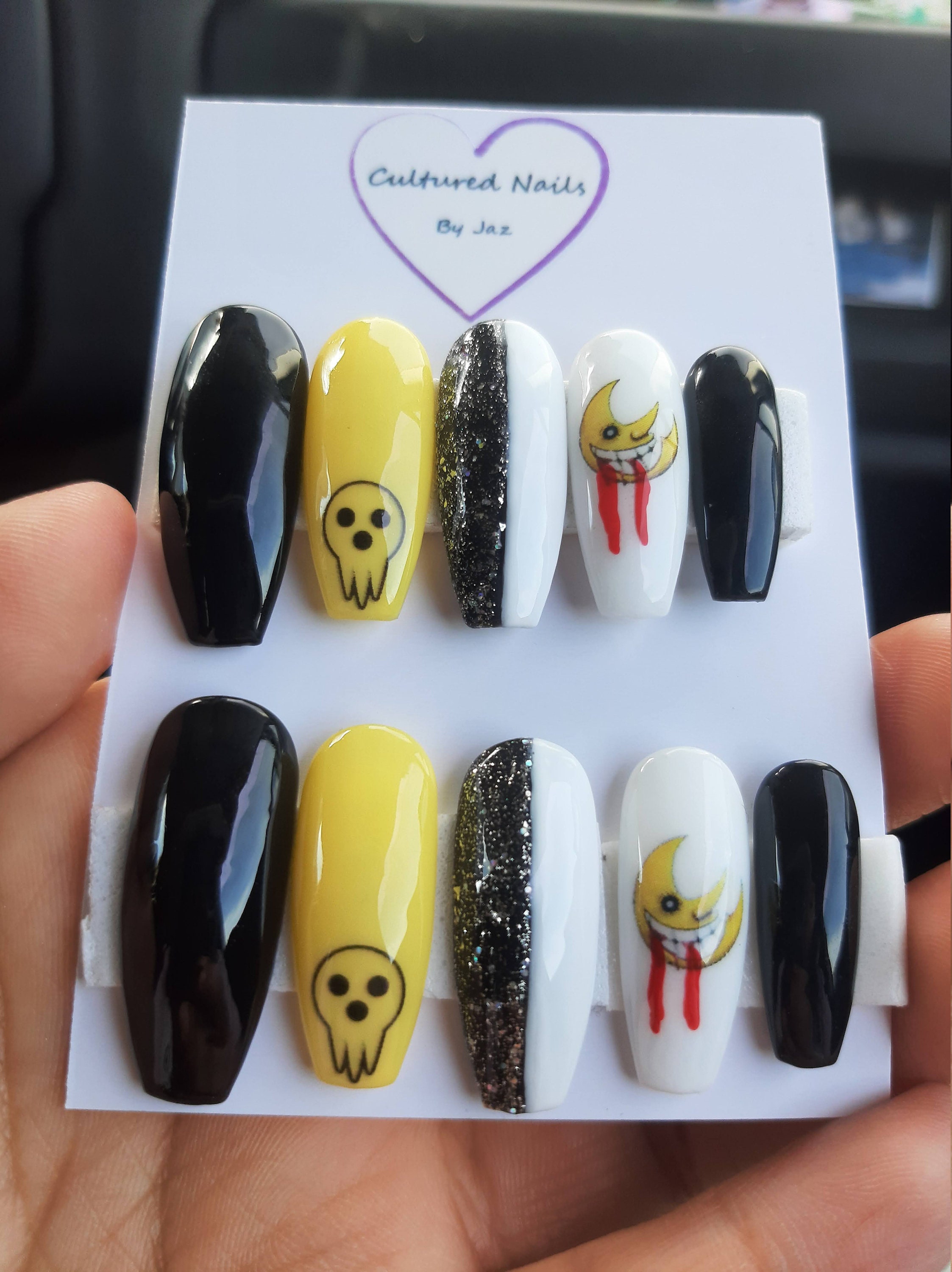 Anime Inspired Press on Nailsanimedeath the Kid Press on - Etsy