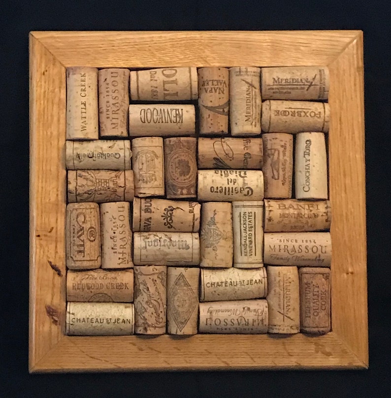 Wine cork trivet hot plate handmade from real wine corks. Etsy