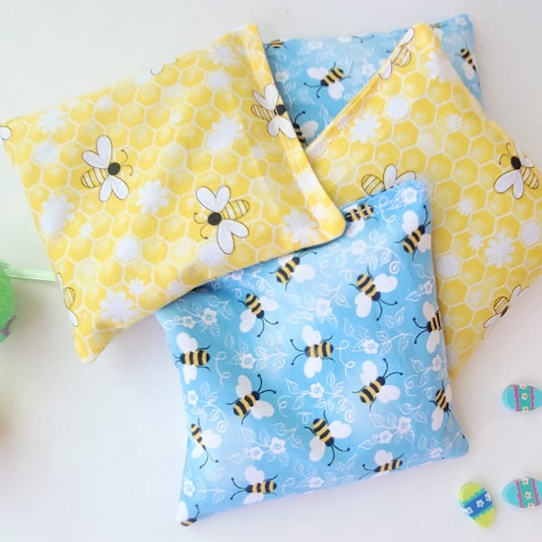 Bee printed flax seed Boo Boo bag for kids and babies| 1 piece | 4.5 x 4.5 inch
