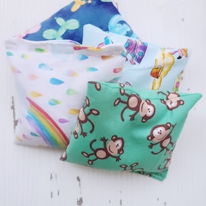 Boo Boo bag for kids and babies| rainbow printed| cute monkey print| pink flamingo print|  1 piece | 4.5 x 4.5 inch