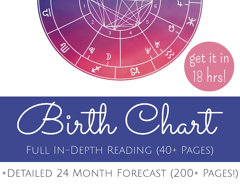 In-Depth Birth Chart Reading + 24-Month Forecast - Natal Chart Analysis - Birthchart Astrology Report - Get 250+ Pages in 18 Hours! 