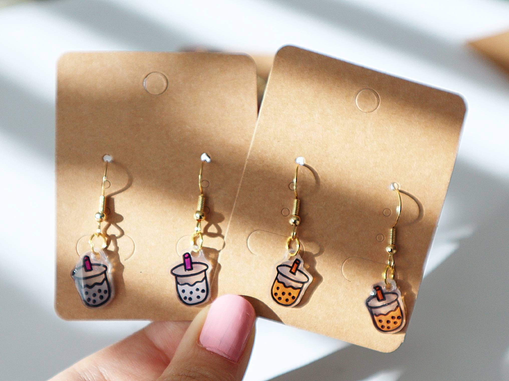 Boba Tea Earrings Boba Earring Dangle Drop Drink Bottle Etsy