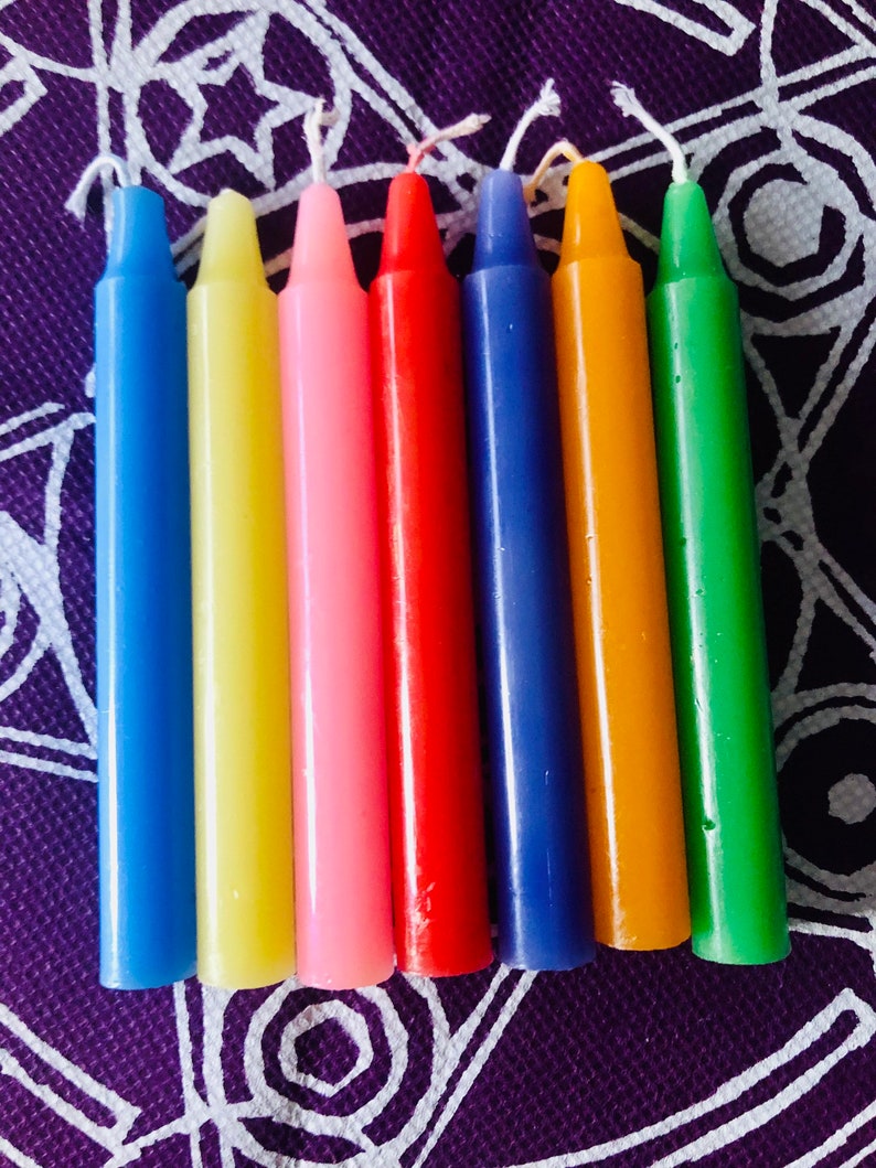 Lot de 7 Bougies rituelles, bougies de couleurs. image 4