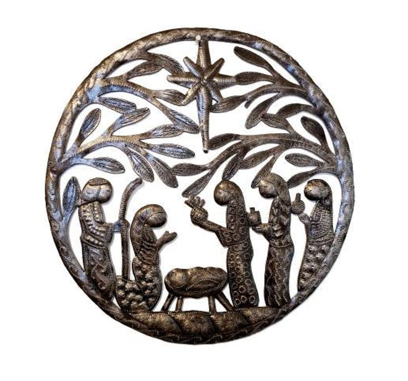 Haitian Steel Drum Art Christmas Nativity Scene Etsy