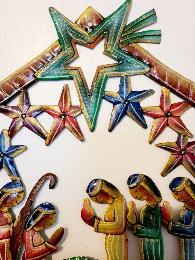 Haitian Steel Drum Art Christmas Nativity Scene Etsy