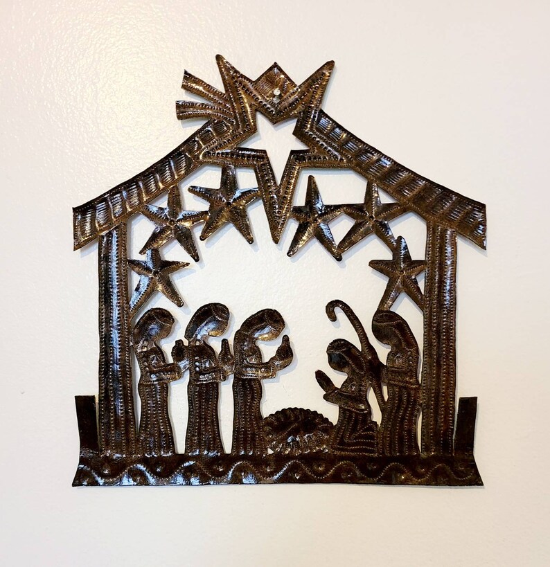 Haitian Steel Drum Art Christmas Nativity Scene Etsy