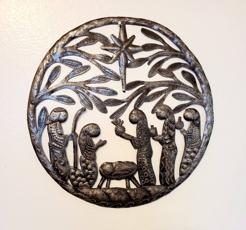 Haitian Steel Drum Art Christmas Nativity Scene Etsy