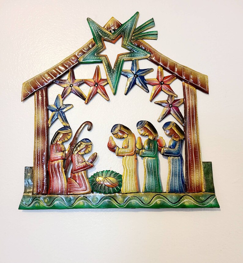 Haitian Steel Drum Art Christmas Nativity Scene Etsy