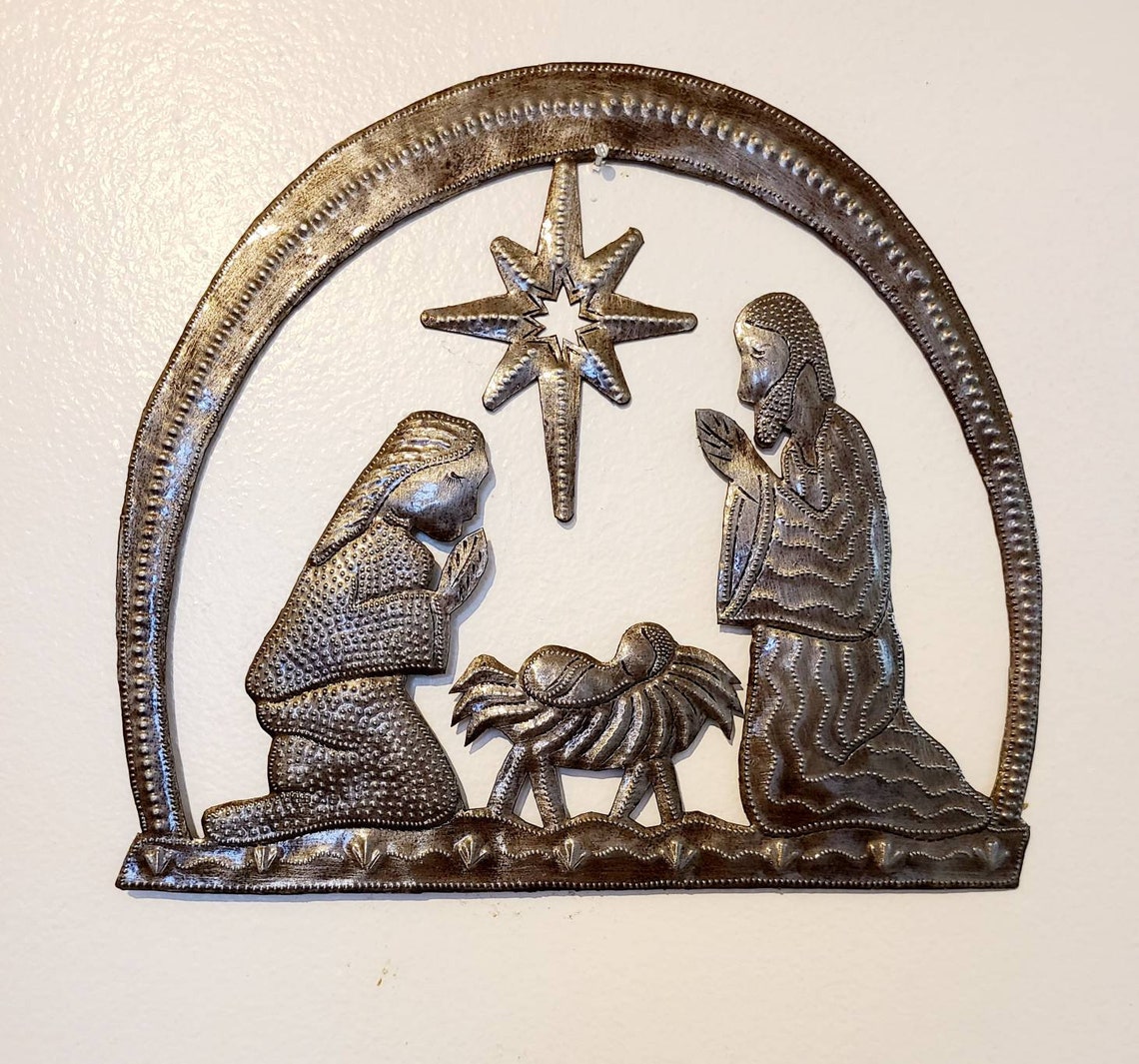 Haitian Steel Drum Art Nativity Scene Etsy