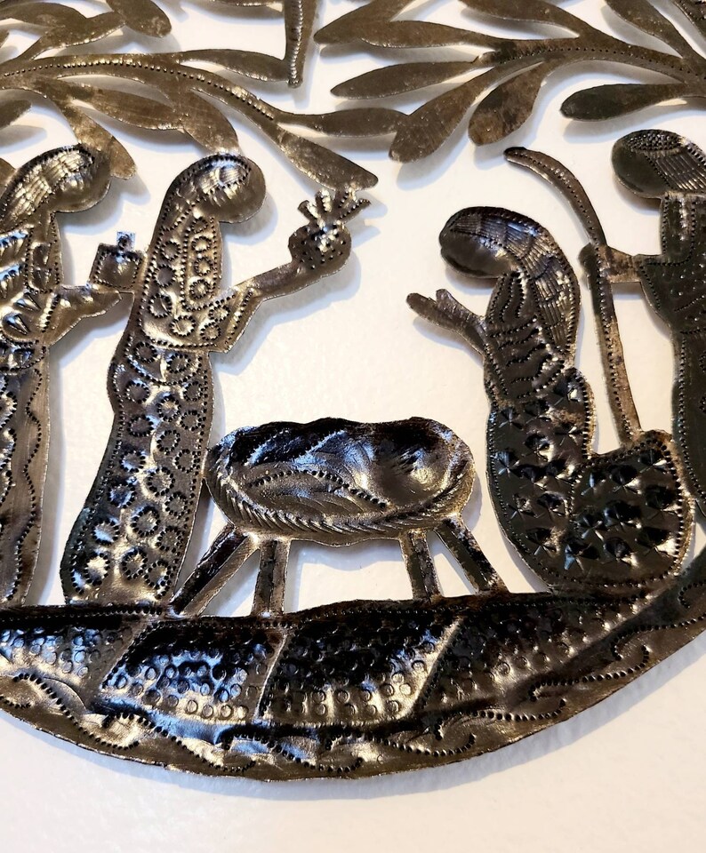 Haitian Steel Drum Art Christmas Nativity Scene Etsy