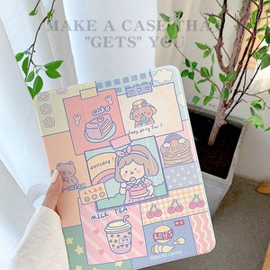 Cute ipad case ice cream milk tea cake Ipad gen pro air mini case HIGH QUALITY