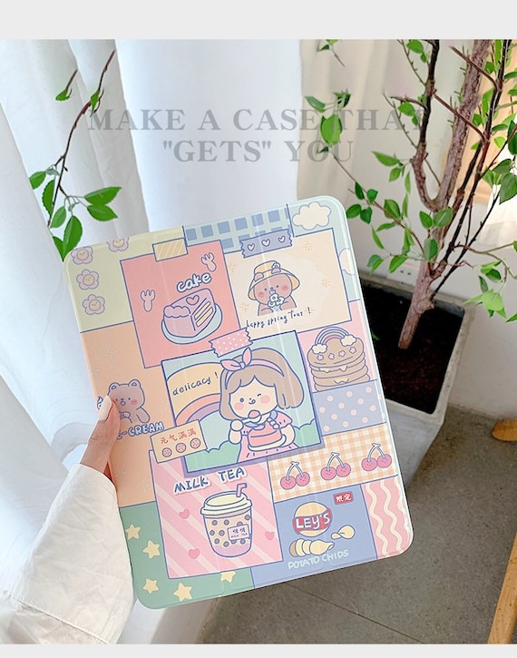 Cute ipad case ice cream milk tea cake Ipad gen pro air mini case HIGH QUALITY