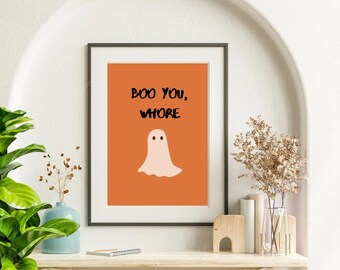 Halloween Wall Art, Boo You Art, Ghost Art, Digital Download Art
